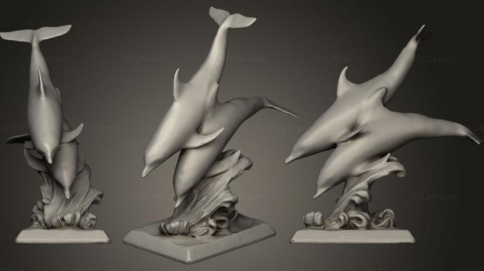 Animal figurines (Dolphin Sculpture, STKJ_0249) 3D models for cnc